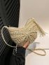 Woven Summer Fashion Diagonal Shoulder Bag With Tassel Pendant Beach Bag