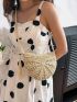 Woven Summer Fashion Diagonal Shoulder Bag With Tassel Pendant Beach Bag