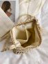 Woven Summer Fashion Diagonal Shoulder Bag With Tassel Pendant Beach Bag