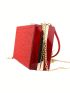 Mini Box Bag Glamorous Rhinestone Decor For Party