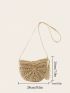 Woven Summer Fashion Diagonal Shoulder Bag With Tassel Pendant Beach Bag