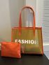 Fashionable & Versatile Tote Bag Double Handle Mesh Design With Small Pouch