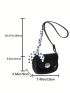 Mini Flap Saddle Bag Fashionable Twilly Scarf Decor PU