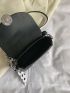 Mini Flap Saddle Bag Fashionable Twilly Scarf Decor PU