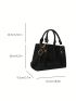 Crocodile Embossed Square Bag Elegant Double Handle Zipper PU