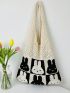 Cartoon Rabbit Pattern Crochet Bag Cute Hollow Out No-closure Polyester