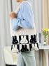 Cartoon Rabbit Pattern Crochet Bag Cute Hollow Out No-closure Polyester