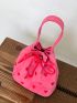 Mini Bucket Bag Heart Embroidery Design