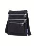 Mini Square Bag Nylon Patch Decor Multi Zip Casual