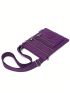 Mini Square Bag Patch Decor Purple Nylon Casual