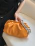 Chain Strap Ruched Bag PU Orange Fashionable