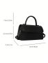 Crocodile Embossed Square Bag Flap PU Black Elegant