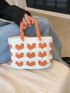 Two Tone Crochet Bag Heart Pattern Vacation