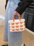 Two Tone Crochet Bag Heart Pattern Vacation