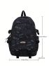 Medium Classic Backpack Random Cartoon Pattern With Letter Patch