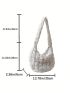 Large Capacity Ruched Bag Solid Color