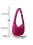 Large Capacity Ruched Bag Solid Color