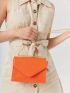 BIZwear Minimalist Square Bag Mini Flap Neon Orange