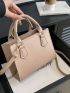 Minimalist Square Bag Small Double Handle Khaki