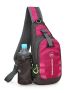 Outdoor Sports Sling Bag, Casual Nylon Crossbody Bag, Waterproof Chest Bag With Water Bottle Holder