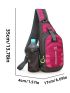 Outdoor Sports Sling Bag, Casual Nylon Crossbody Bag, Waterproof Chest Bag With Water Bottle Holder