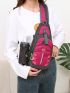 Outdoor Sports Sling Bag, Casual Nylon Crossbody Bag, Waterproof Chest Bag With Water Bottle Holder