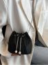 Mini Bucket Bag Rhinestone & Faux Pearl Decor Glamorous