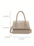 Mini Square Bag Litchi Embossed PU Top Handle Elegant