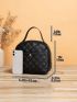 Small Square Bag Quilted Pattern Solid Black