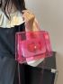 Small Flap Square Bag Clear PVC With Top Handle