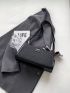 Twilly Scarf Decor Flap Square Bag Fashion Black