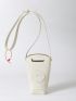 Minimalist Letter Patch Satchel Bag Fashion White