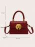 Mini Crocodile Embossed Flap Square Bag Fashion Top Handle