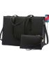 Laptop Bag for Women, Fashion Computer Tote Bag Large Capacity Handbag, Leather Shoulder Bag Purse Set, Professional Business Work Briefcase for Office Lady 2PCs, Fit 15.6 Inch Laptop, Black