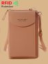 Women's Long Handheld Large Capacity Mobile Phone Wallet Zipper One Shoulder Crossbody Bag