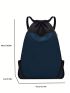 Oversized Drawstring Design Fashion Backpack Colorblock