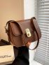 Small Shoulder Bag Solid Color Twist Lock