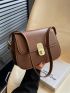 Small Shoulder Bag Solid Color Twist Lock