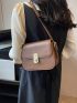 Small Shoulder Bag Solid Color Twist Lock