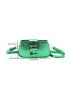 Small Crossbody Bag Embossed Design Buckle Decor