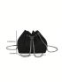 Mini Bucket Bag Crocodile Embossed Faux Pearl Detail Chain Strap