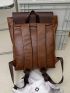 Large Capacity Flap Backpack Vintage Brown Design