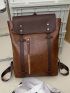 Large Capacity Flap Backpack Vintage Brown Design