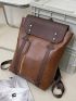 Large Capacity Flap Backpack Vintage Brown Design