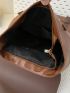 Large Capacity Flap Backpack Vintage Brown Design