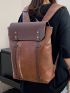 Large Capacity Flap Backpack Vintage Brown Design