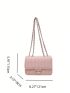 Small Square Bag Solid Color Twist Lock Chain Strap