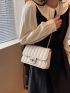 Mini Quilted Pattern Chain Square Bag Fashion White