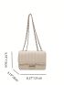 Mini Quilted Pattern Chain Square Bag Fashion White