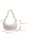 Minimalist Ruched Strap Hobo Bag Fashion White Large Capacity